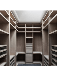 П-образная гардеробная комната в классическом стиле Киселёвск