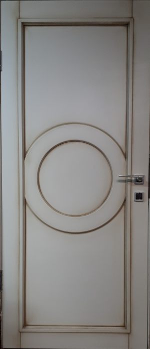 Межкомнатная дверь в профиле массив (эмаль с патиной) Киселёвск