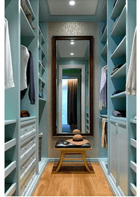 Параллельная гардеробная комната с большим зеркалом Киселёвск