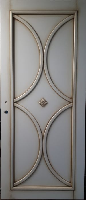 Межкомнатная дверь в профиле массив (эмаль с патиной) Киселёвск